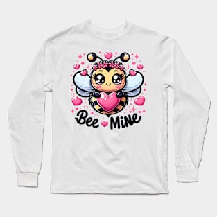 Sweet Buzz: Kawaii Bee & Pink Hearts Long Sleeve T-Shirt